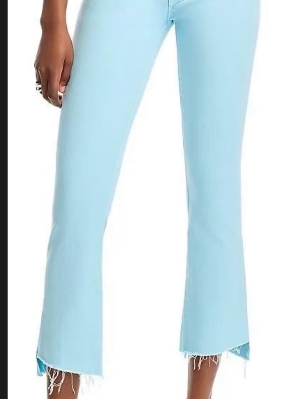 Mother The Insider Crop Step Frayed Hem Jeans in Chalk It Up • Size 25
